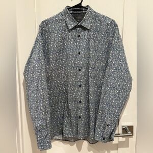 Ted Baker endurance floral print Men's Blue Patterned Shirt size 15.5. H